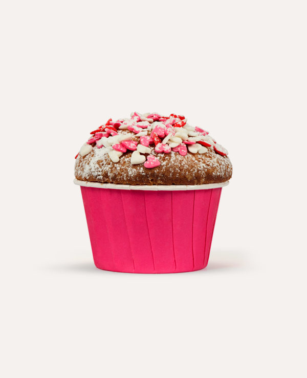 Chocolate muffin with heart sugar