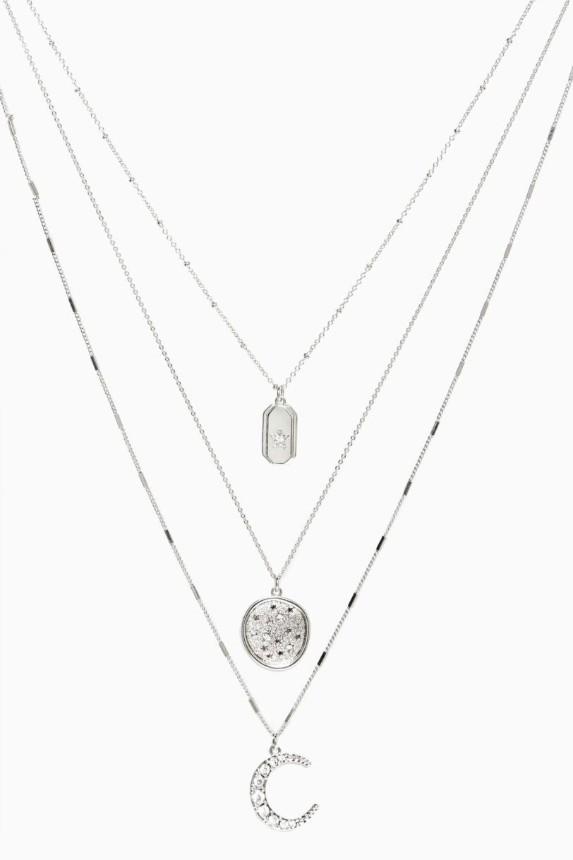 Silver boho necklace
