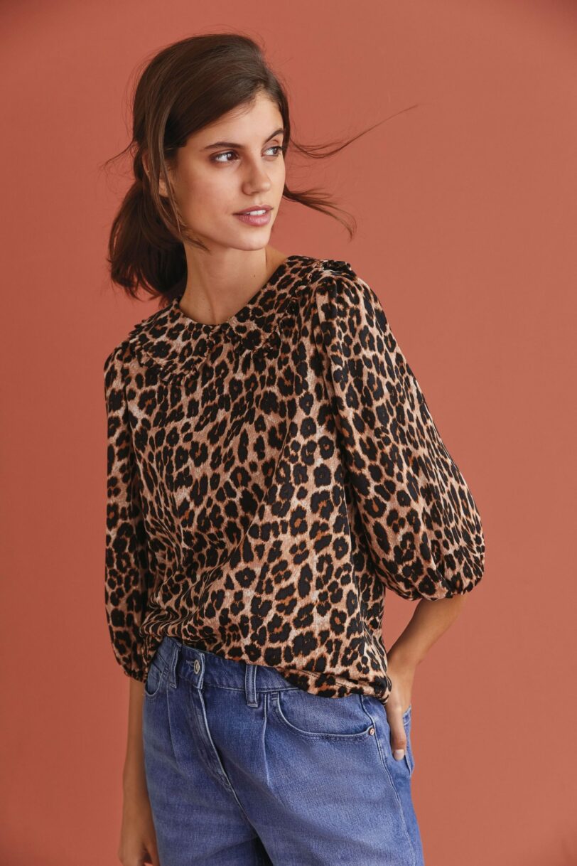 Leopard shirt in cotton