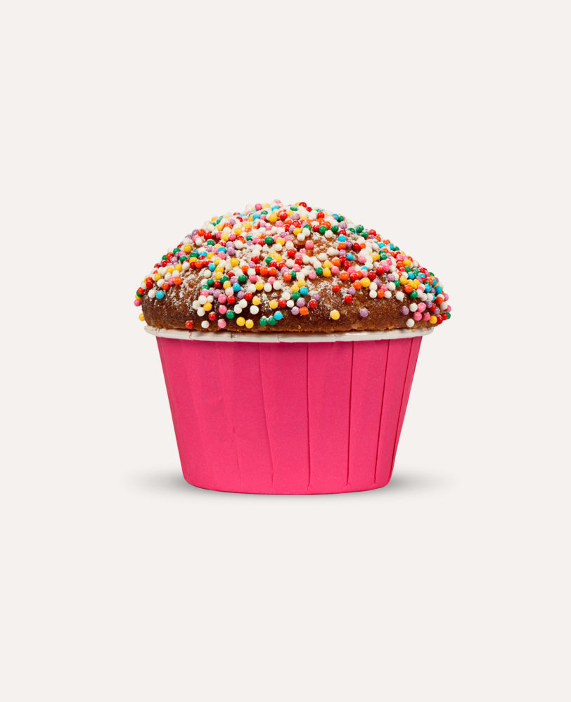 Chocolate muffin with strawberry