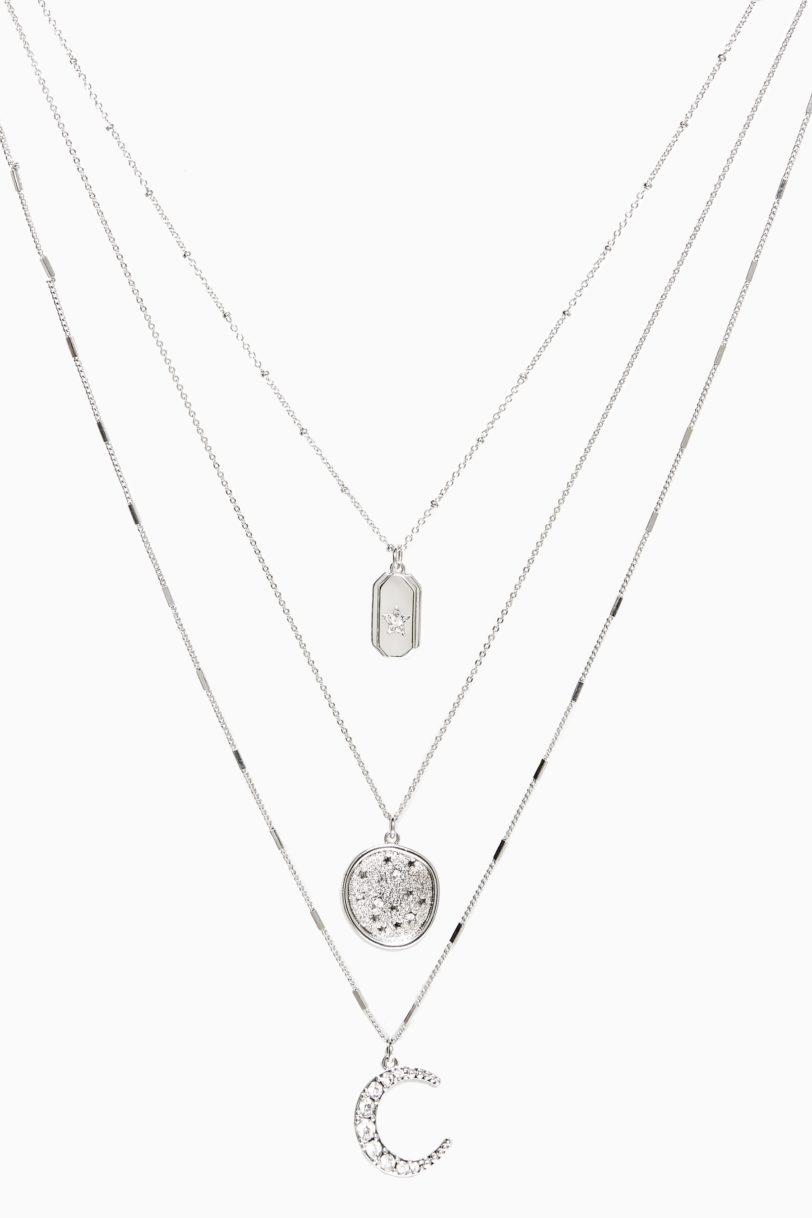 Silver boho necklace