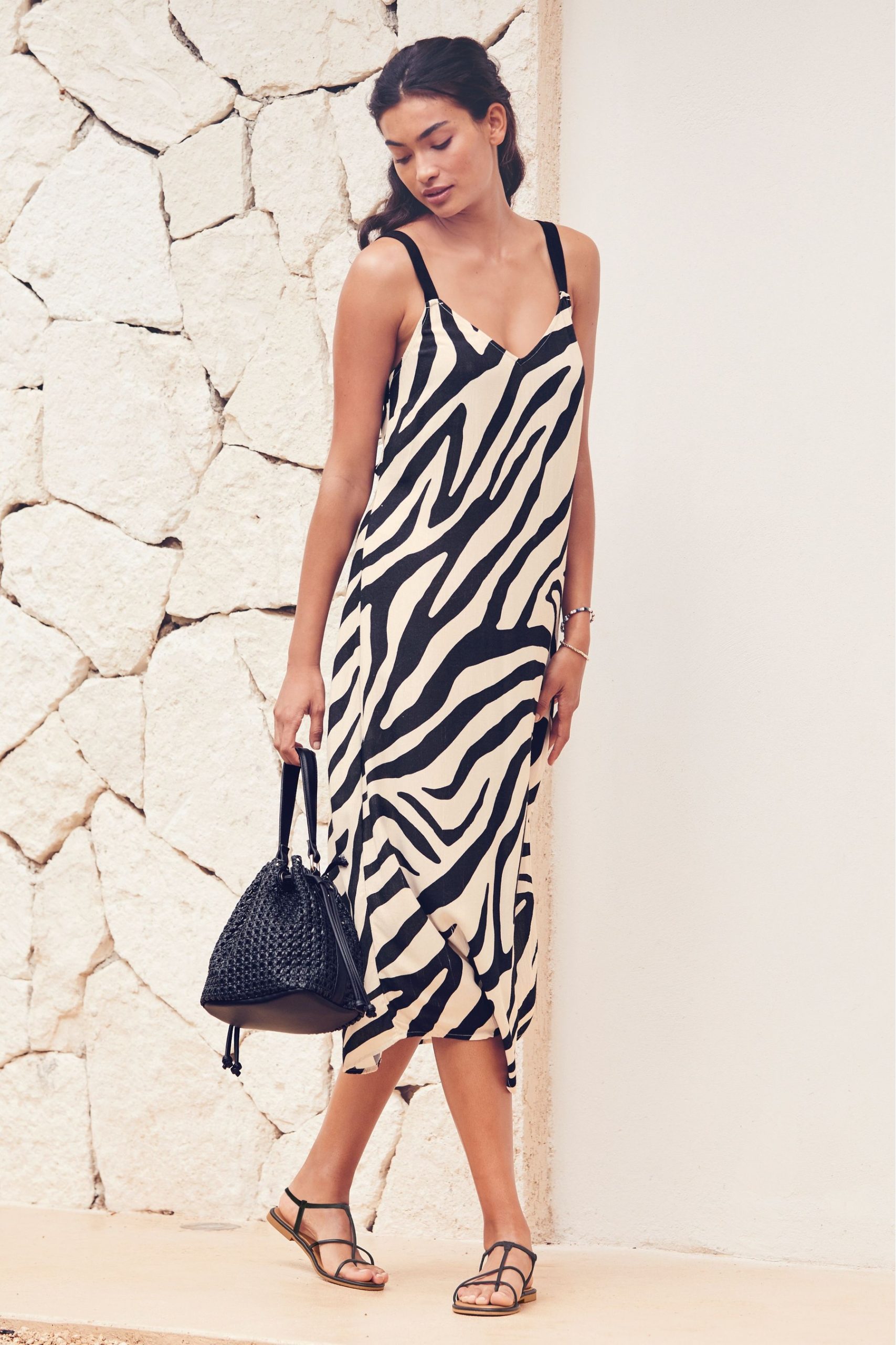 Zebra silk dress